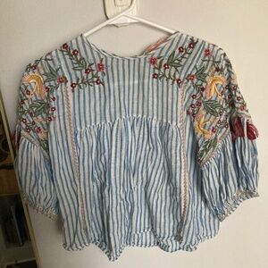 Embroidered Zara blouse size medium